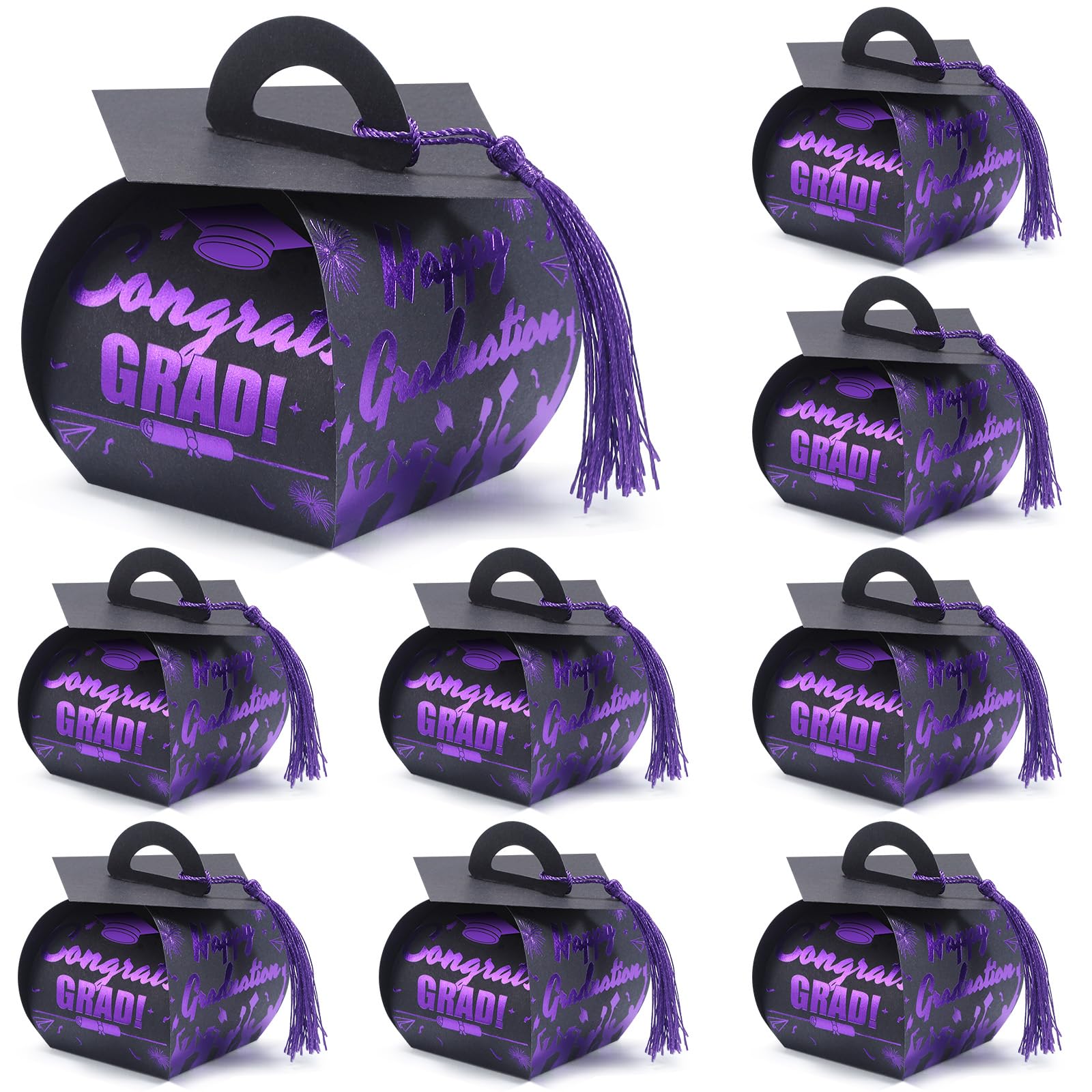 COTOPHER 36 Pcs Graduation Cap Gift Boxes with Tassel, Class of 2026 Graduation Candy Boxes Centerpieces for Tables Party Decorations, Mini Treat