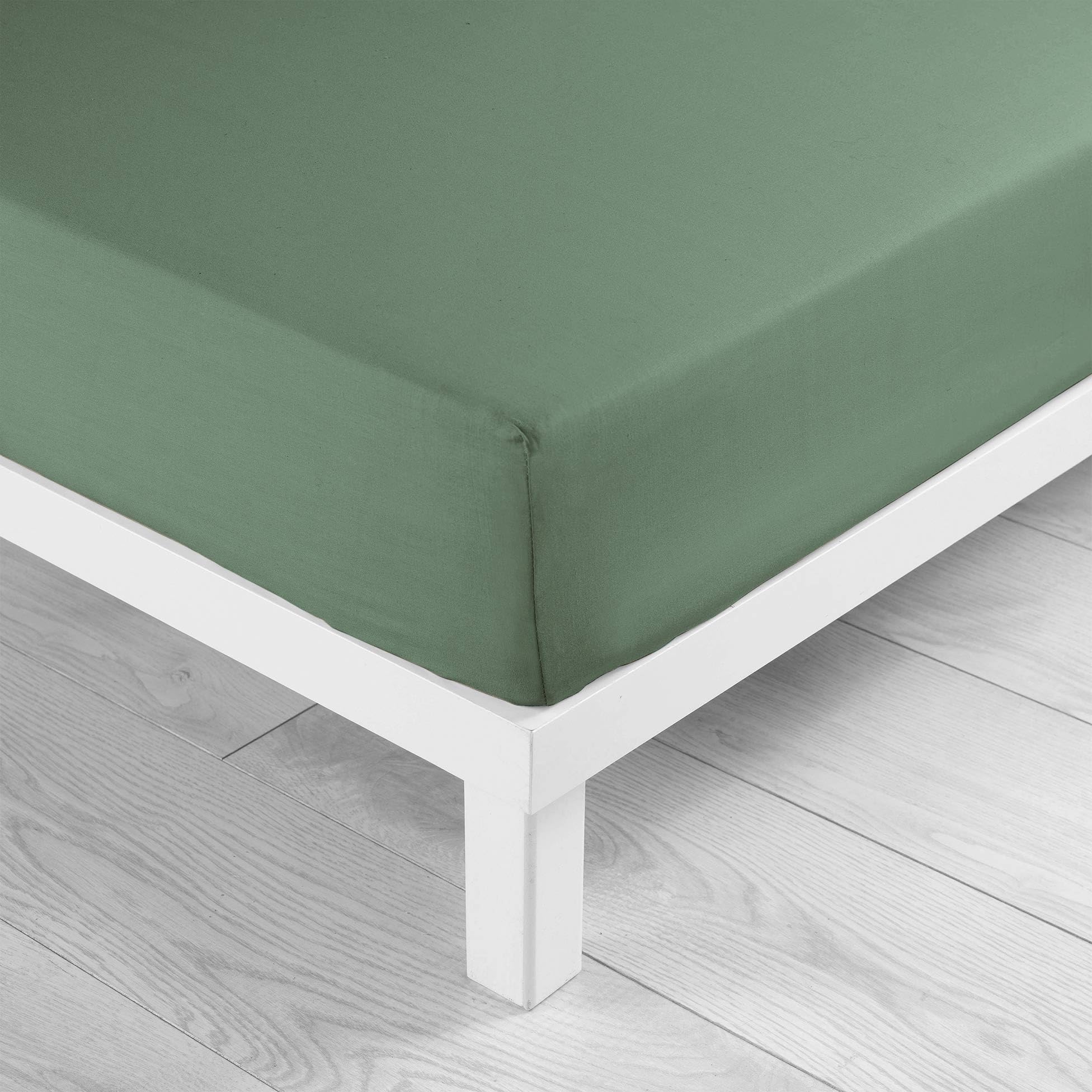 douceur d'intérieur, Fitted Sheet (160 x 200 cm) Lina Cedar, 100% Cotton