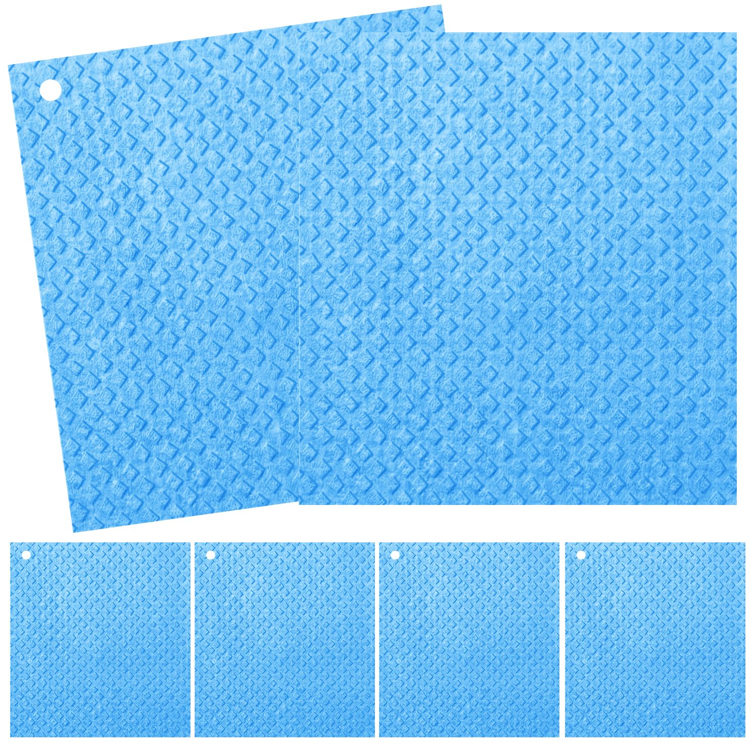 Spunspon 6 Packs Swedish Kitchen Dish Cloths - Reusable Paper Towels for Counters & Dishes - Eco-friendly Cellulose Sponge Cloth - Assorted (Blue) โ image 1
