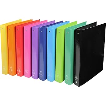 Exacompta 51929e - Pack of 10 A4 Folders with 4 30 mm Rings 40 mm Spine Multi-Colour