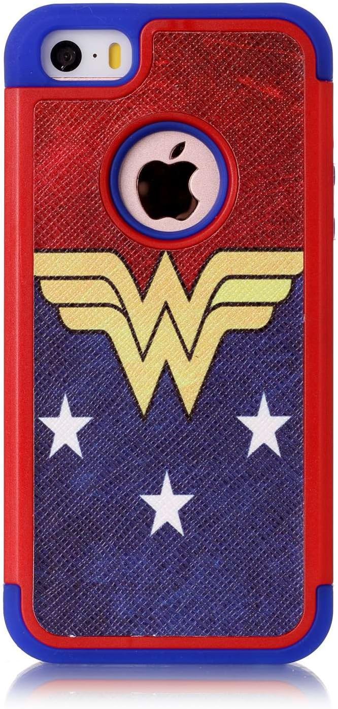 iPhone 5S Case, iPhone SE Case, Super Hero Pattern Shock-Absorption Hard PC and Inner Silicone Hybrid Dual Layer Armor Defender Protective Case Cover for Apple iPhone 5/5S iPhone SE