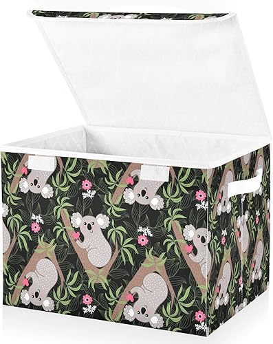 Miniatura 2 de Koala - Bolsas de almacenamiento plegables con diseño de corazón para ropa, organizadores de almacenamiento de tela con asa reforzada, organizadores