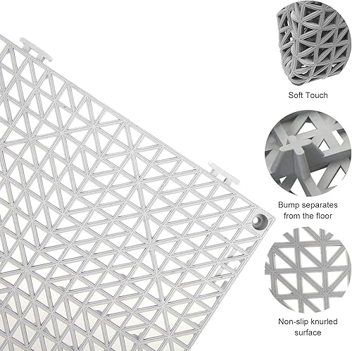 Miniatura 8 de Paquete de 12 baldosas de drenaje entrelazadas de 12 x 12 pulgadas para exteriores, tapetes impermeables para patio, piscina, cojín modular