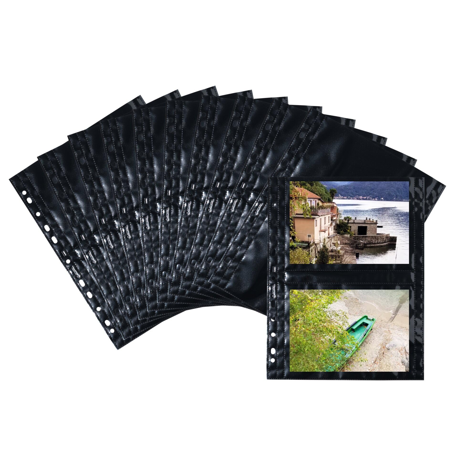 HERMA 7718 Fundas para fotos para carpetas, 250 unidades, 13 x 18 cm horizontal, 2 compartimentos divididos, se pueden equipar por ambos lados, fundas para fotos fotográficas, fundas para tarjetas