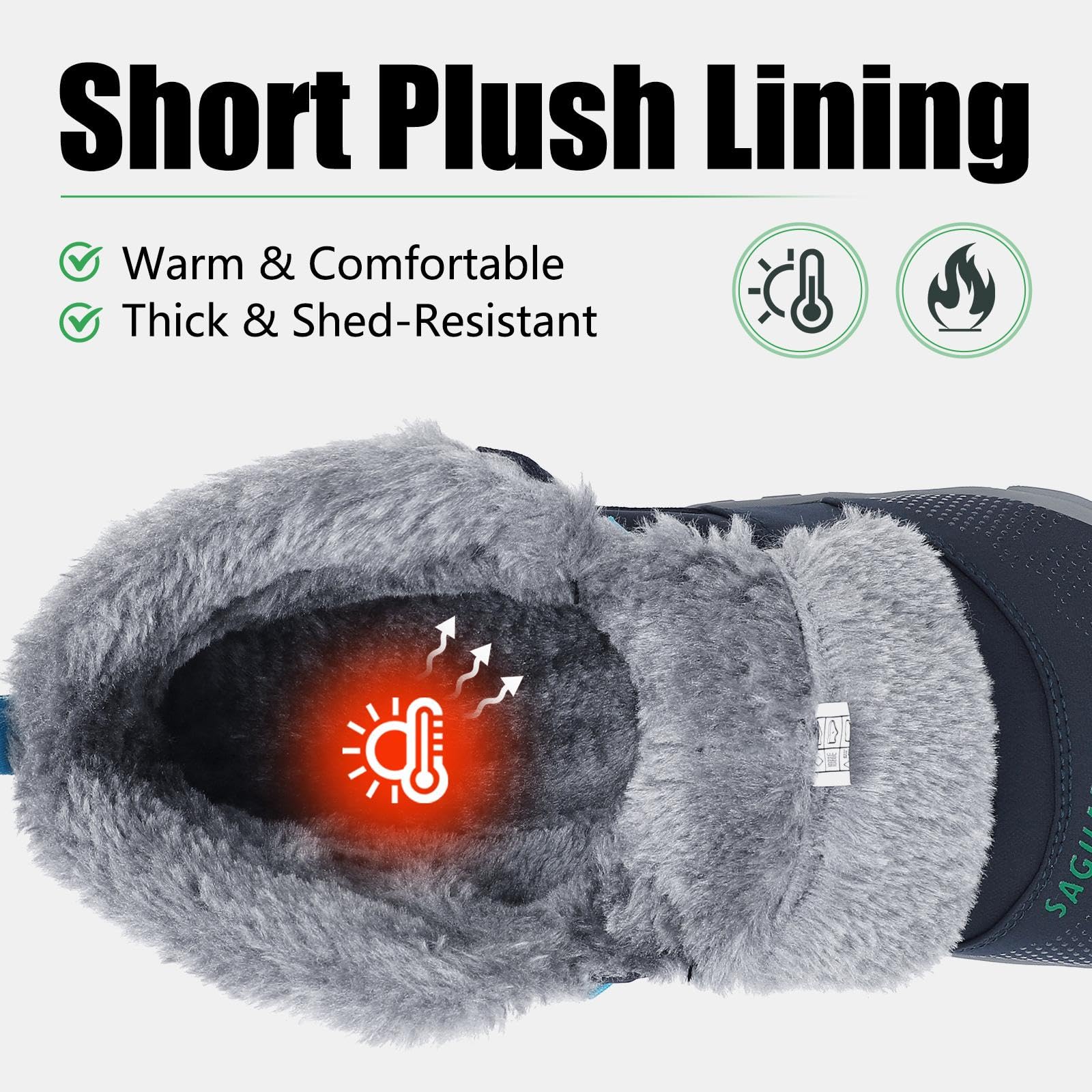 SAGUARO Barefoot Stivali Invernali Impermeabile Uomo Caldo Scarpe Inverno Donna Trekking Sneaker Outdoor Impermeabile