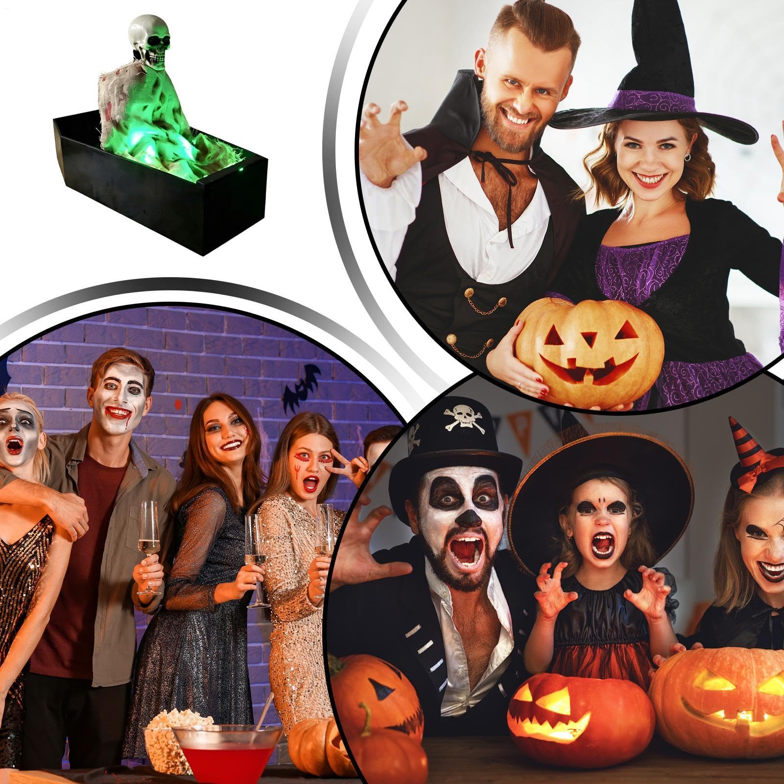 Scheletri all'aperto di Halloween | Puntello spettrale attivato dalla voce