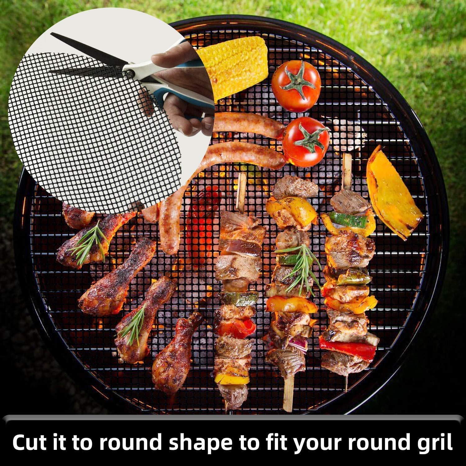 Tapis de Barbecue Anti-adhésifs Réutilisables 40 x 33cm Grille Barbecue