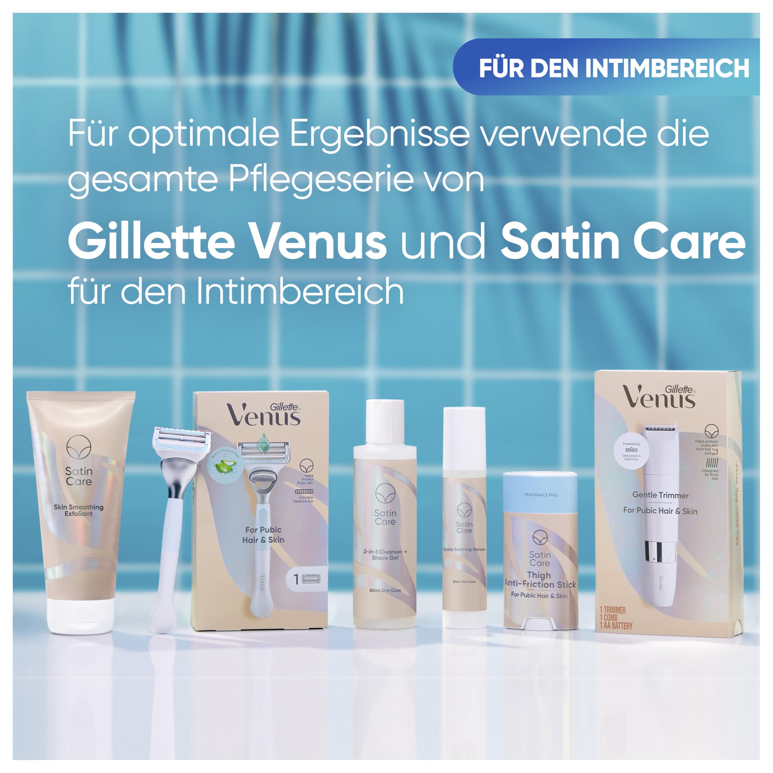 Gillette Venus Damen Rasierklingen — 12 ORIGINAL Ersatzklingen für Damen Nassrasierer, Damenrasierer für den Intimbereich — Kompatibel mit Venus Intimrasierer