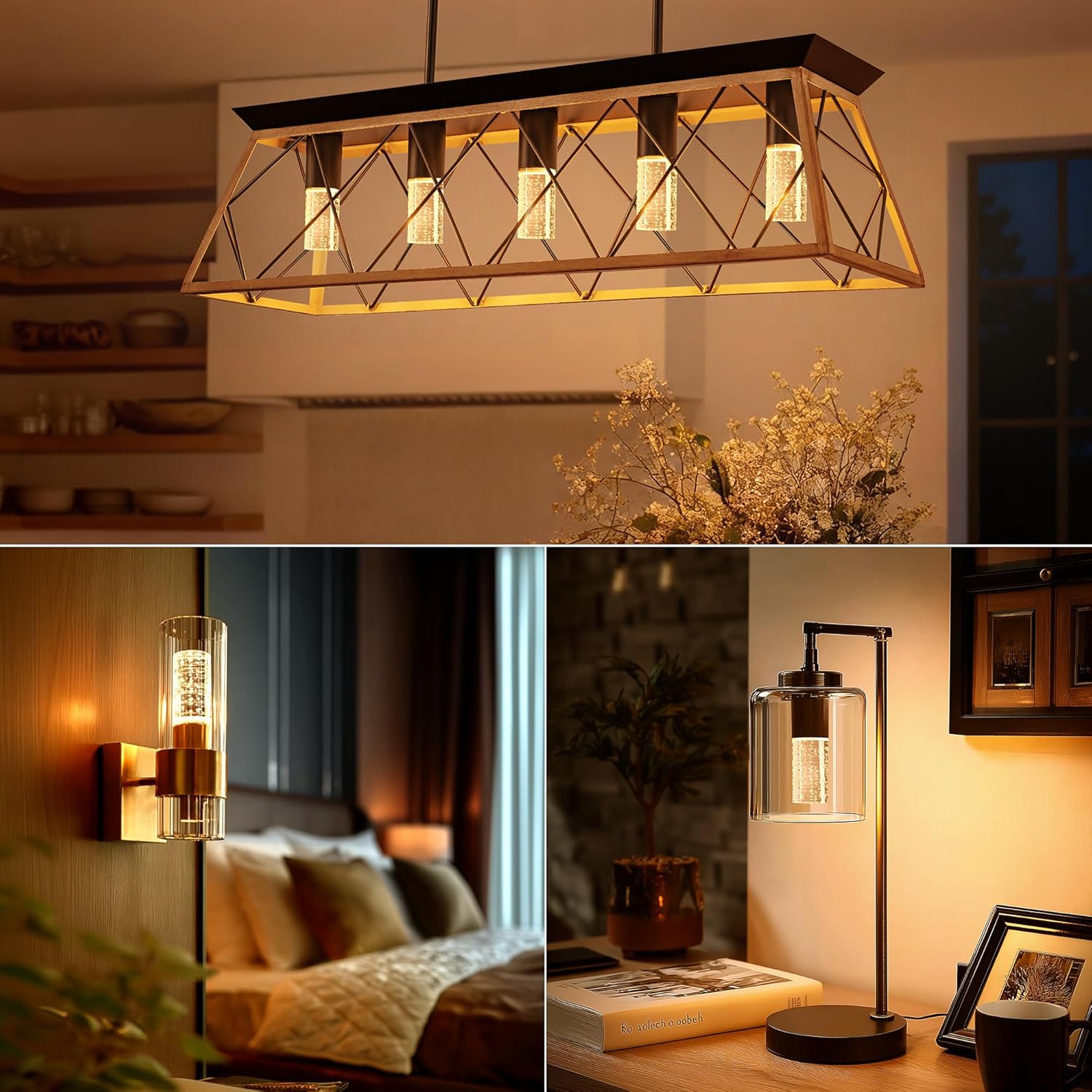 Briignite E26 LED Light Bulbs, 3000K Dimmable Bubble Light Bulbs Replacement, 40 Watt Equivalent Modern Acrylic Bulbs, Warm White, 5W Suitable for Vanity Lights Chandelier Wall Sconce, 2 Pack - Image 3