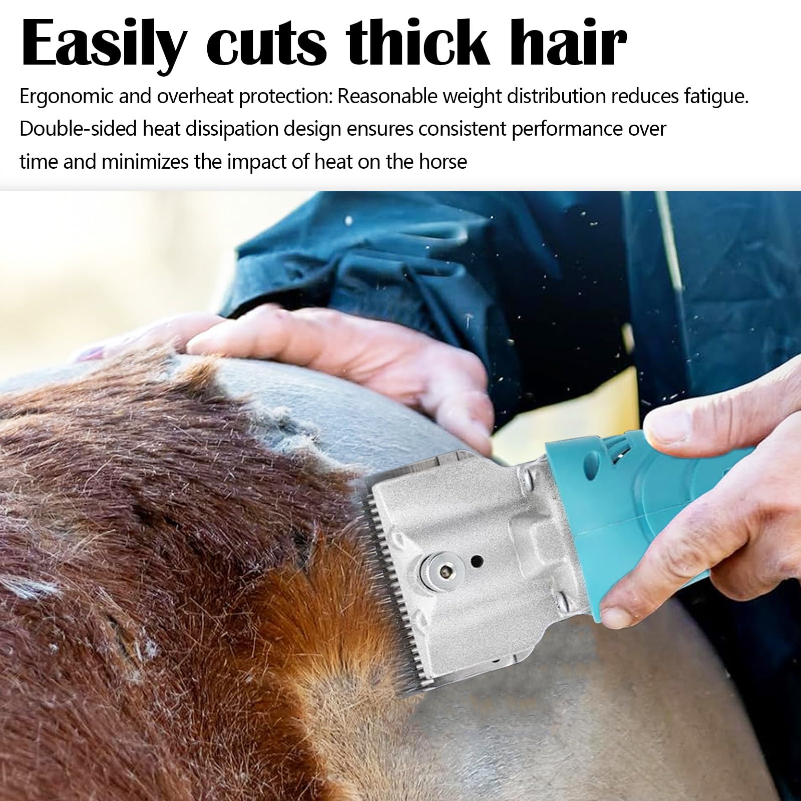Tondeuse Makita sans fil, 6 vitesses, 35 dents Pour poils de vache, mouton, cheval