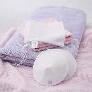 Livella Washable nursing pads (8 pieces) with absorbent core made of natural bamboo fibers/reusable/incl. Laundry net (white)
