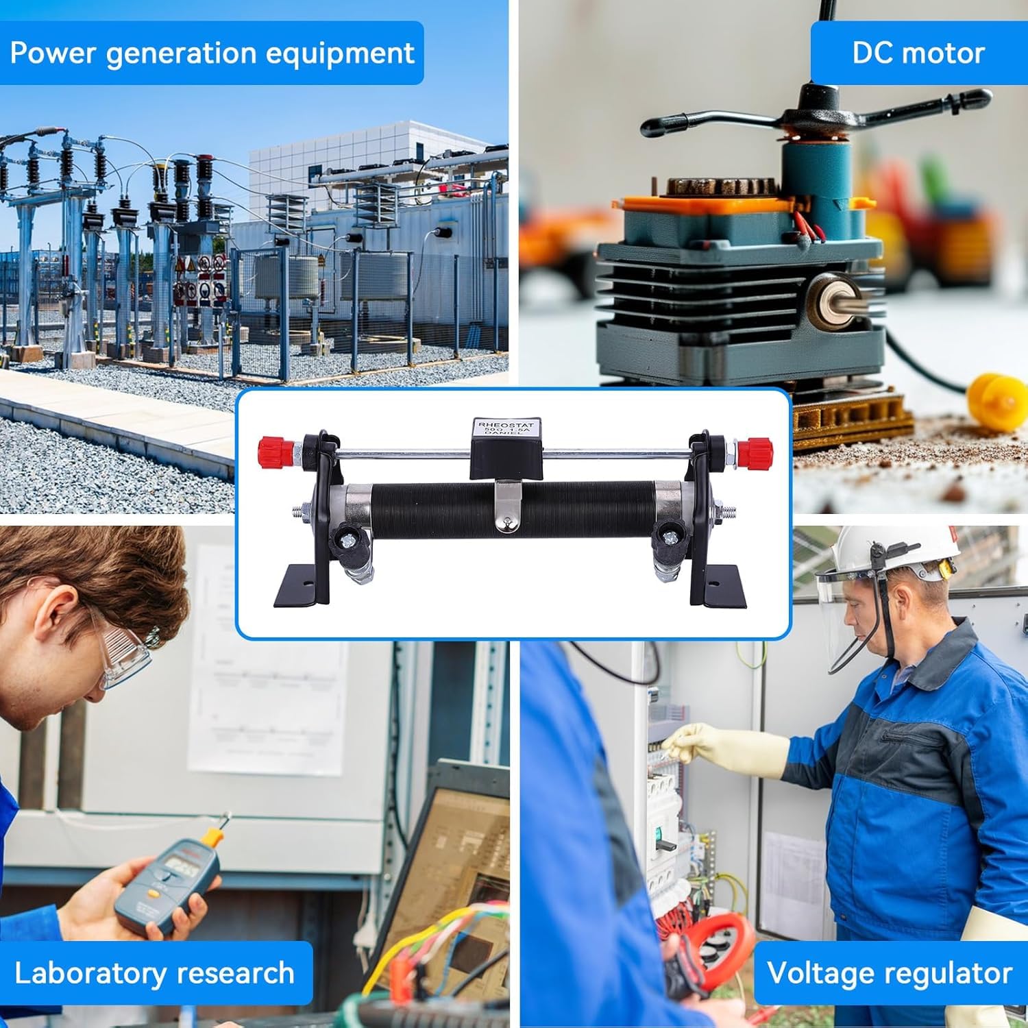 Reóstato Deslizante 1.5A 50Ω, Resistencia Eléctrica para Laboratorio de Enseñanza