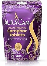AuraCam Gold Standard Pure Camphor Tablets Pouch for Puja Tablets Pouch (Small, Pack of 1, 500 g)
