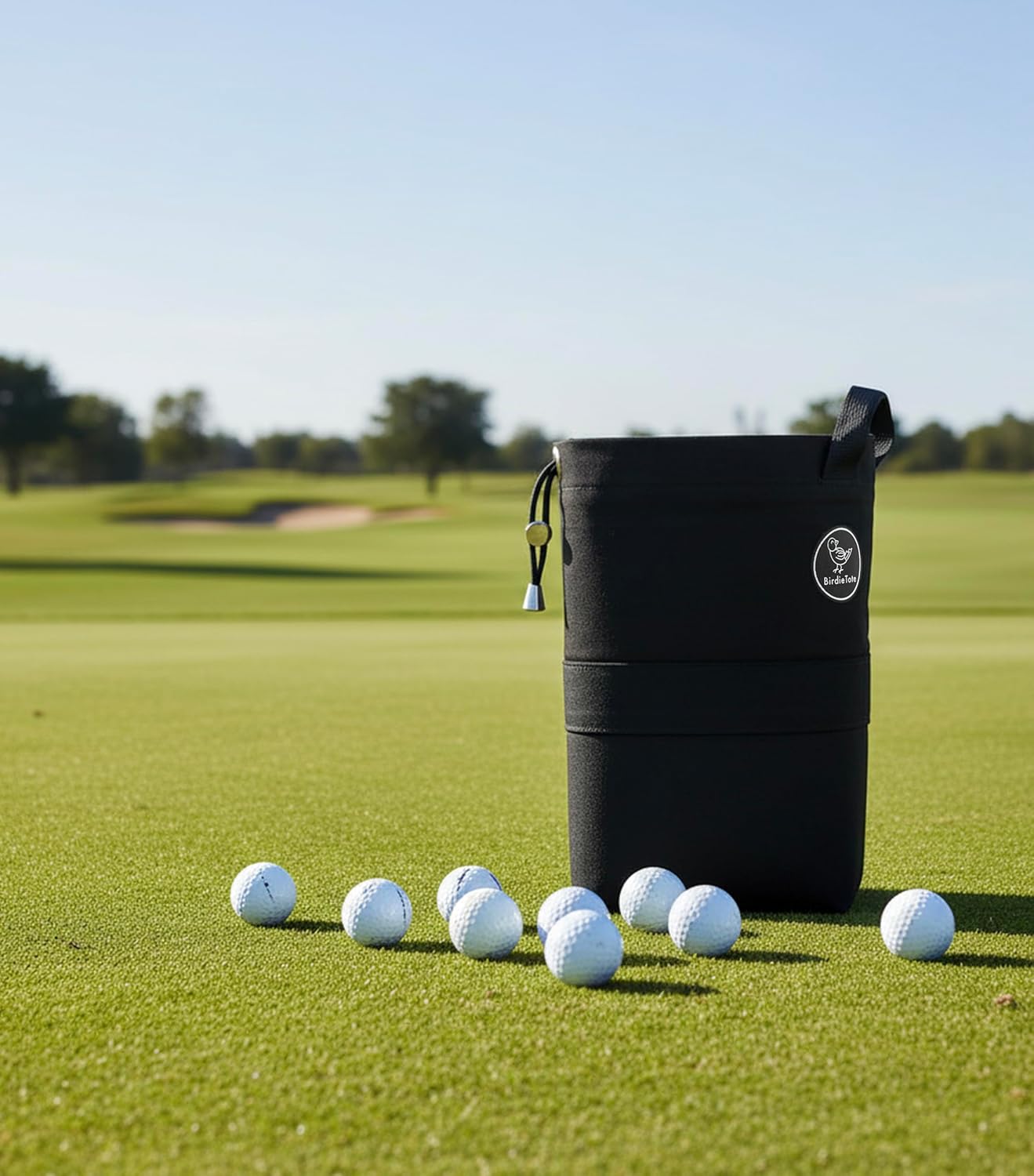 Golf Ball Practice Bag – Holds 48 Balls | Premium Drawstring Pouch for Chipping & Putting | Golf Ball Holder, Shag Bag & Range Bag