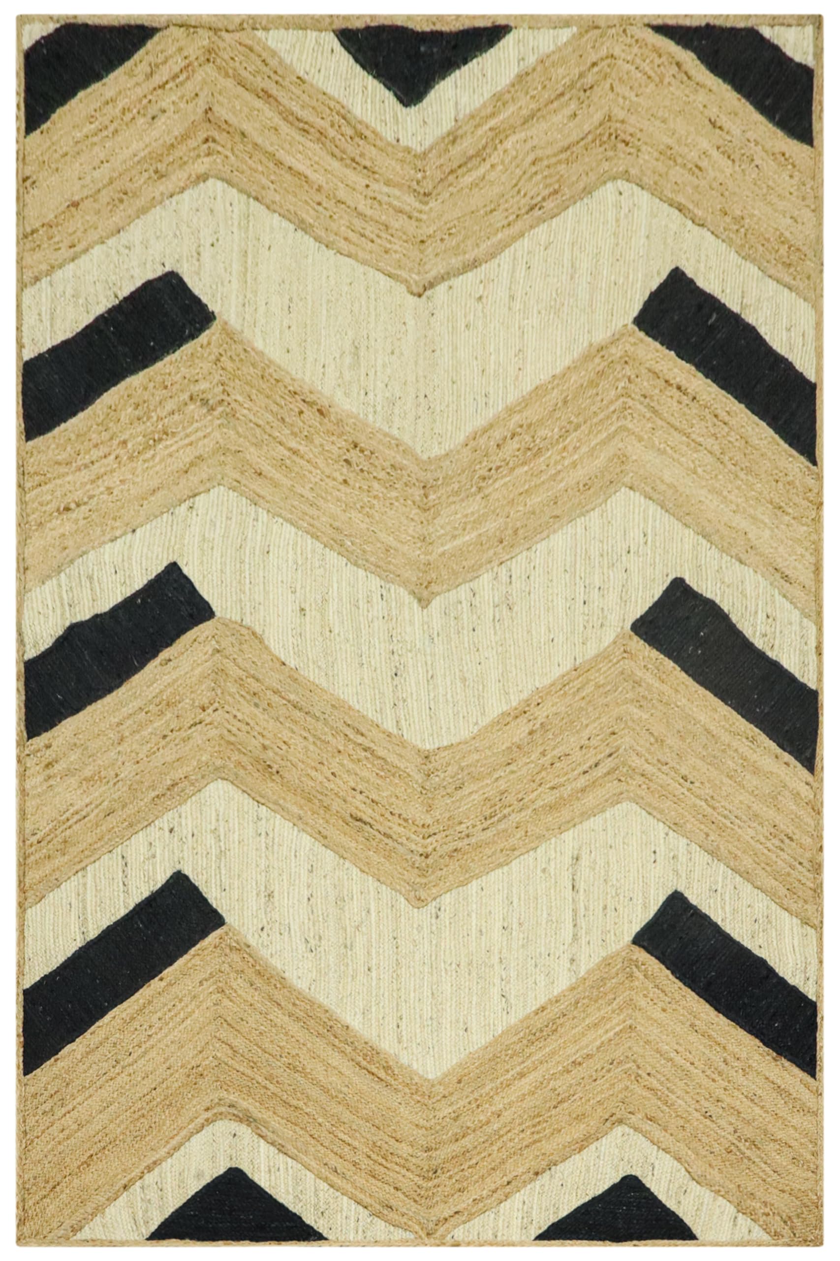 Tapis bohème à tissage plat en jute tressé main de qualité