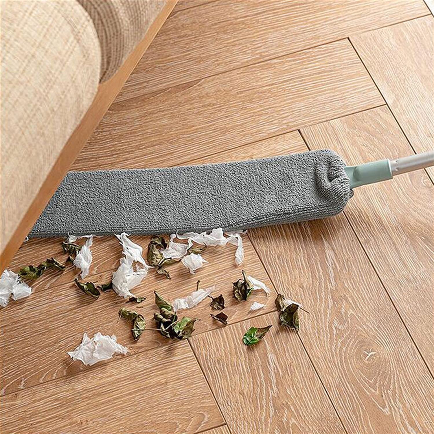 Cepillo de Limpieza Cepillo para el Polvo Junto a la Cama Fregona de Mango Largo Espacio en la Parte Inferior de la Cama Limpiar el Cabello Barrer el Polvo Polvorín de Microfibra Cepillos para Fregar