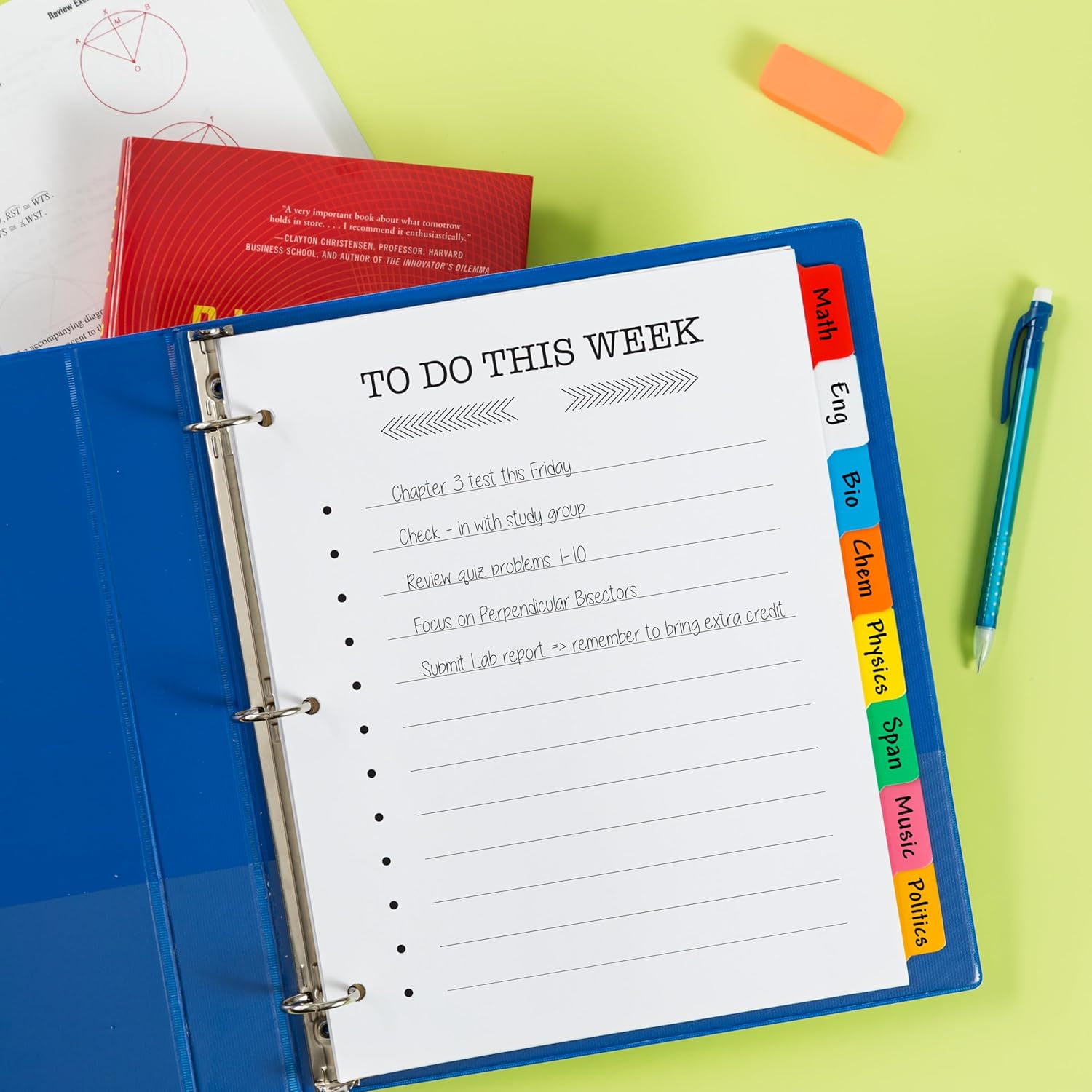 Avery Big Tab Write & Erase Dividers for 3 Ring Binders, 8-Tab Set, Multicolor Divider Tabs, Great for Organizing Projects, Reports, Finances, and More (48-Pack of 23079)