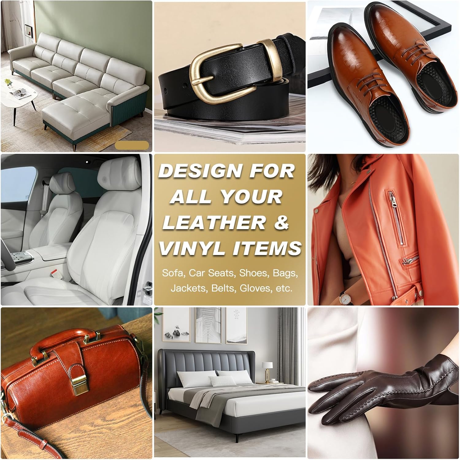 SEISSO Leather Repair Kit for Furniture, Beige Vinyl Repair Kit with Mink Oil for Couches, Color Restorer Conditioner, Leather Recoloring Balm for Scratches, Fading Shoes, Car Seat, Sofa