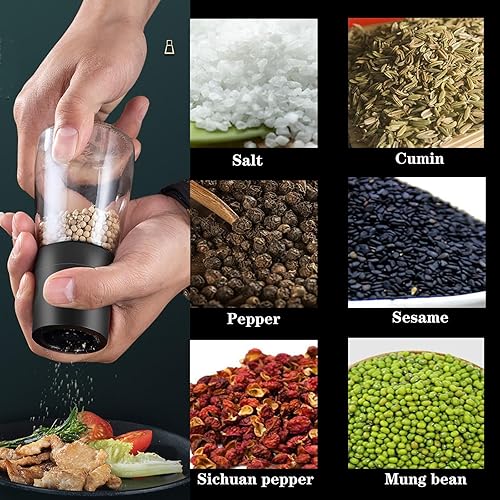 Miniatura 18 de ANDONG Premium Salt & Pepper Grinder Set of 4, Refillable Pepper Mill & Salt Mill with Manual Adjustable Ceramic, Glass Shaker