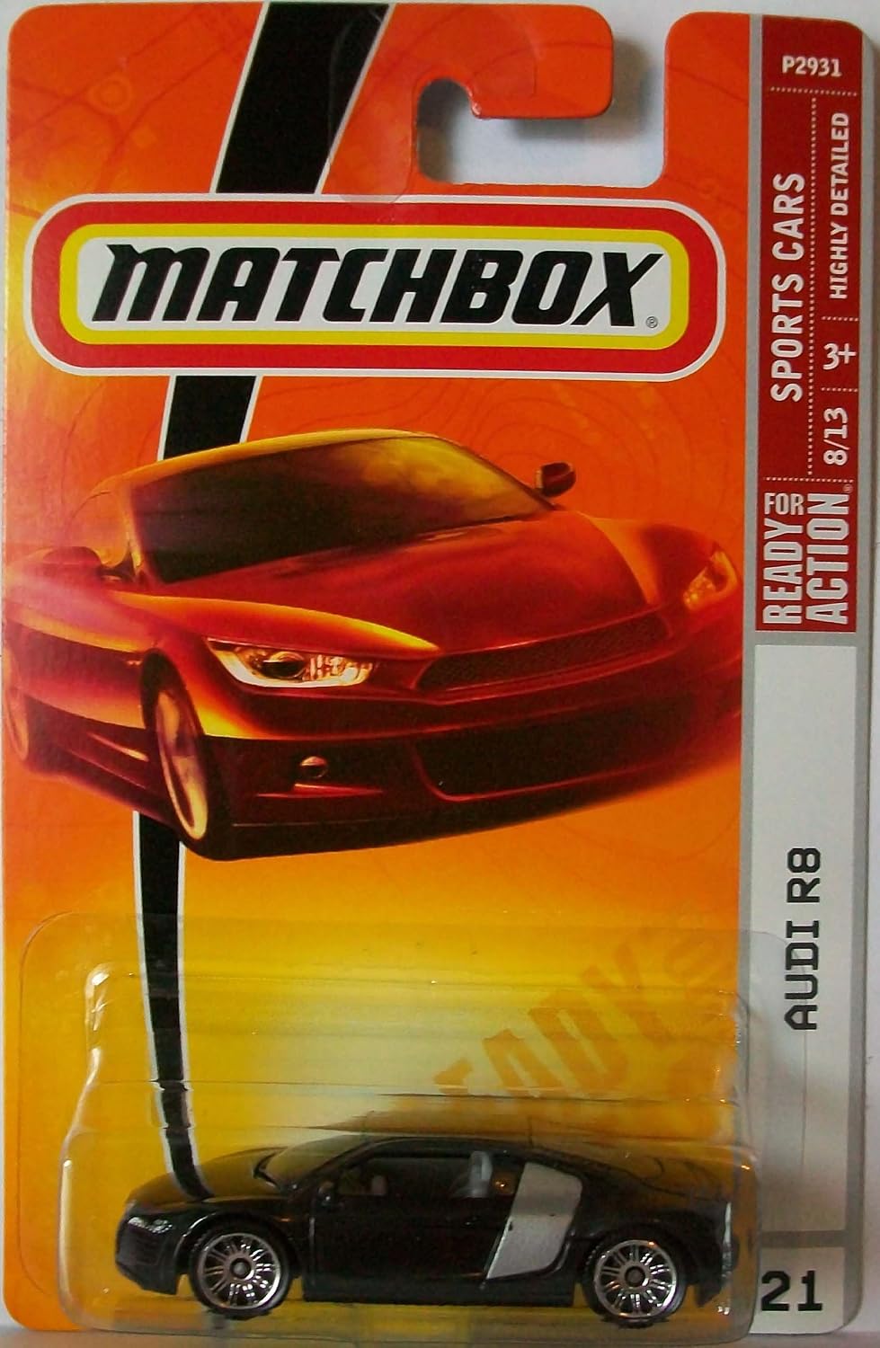Matchbox 2010 Audi R8 # 21 Sports Car 1:64 Scale