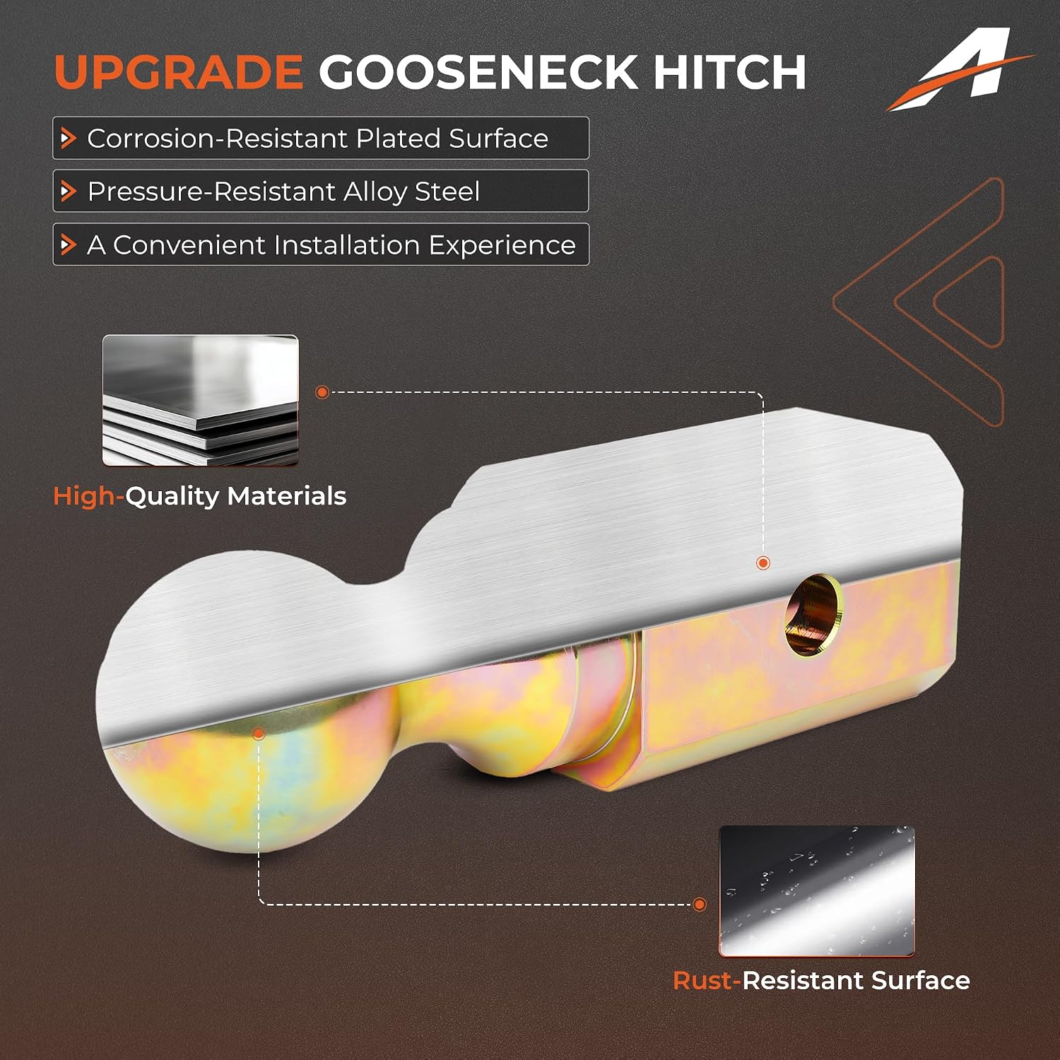Turnoverball Gooseneck Trailer Hitch for 2019-2026 Ram 2500 & 3500 Trucks, 2-5/16 Inch Gooseneck Trailer Hitch Ball, 30,000 LBS GTW;Replaces OE GNRK1320