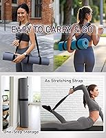 Vista 2 de MRZZATA Correa para transportar esterilla de yoga - Correa gruesa y ancha ajustable para transportar la esterilla o para estiramiento, negra