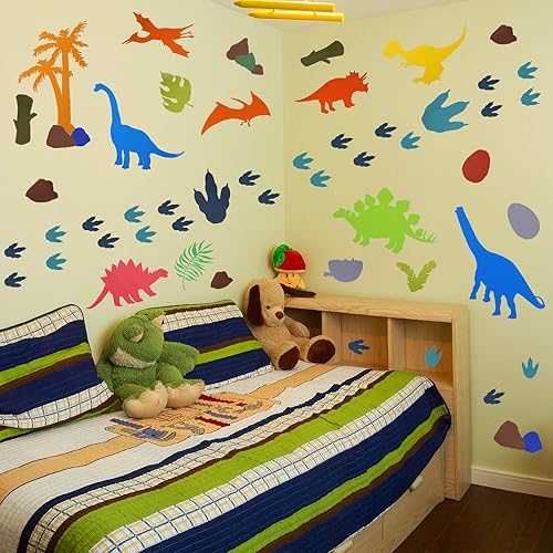 Miniatura 3 de Calcomanías de pared de dinosaurios para decoración de habitación de niños y niños, decoración luminosa de vinilo de dinosaurio que brilla en la