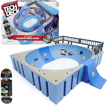 Tech Deck, Daewon Mega Bowl, X-Connect Park Creator, Customisable and Buildable Ramp Set with Exclusive Fingerboard, Kids  Toy for Ages 6 and up