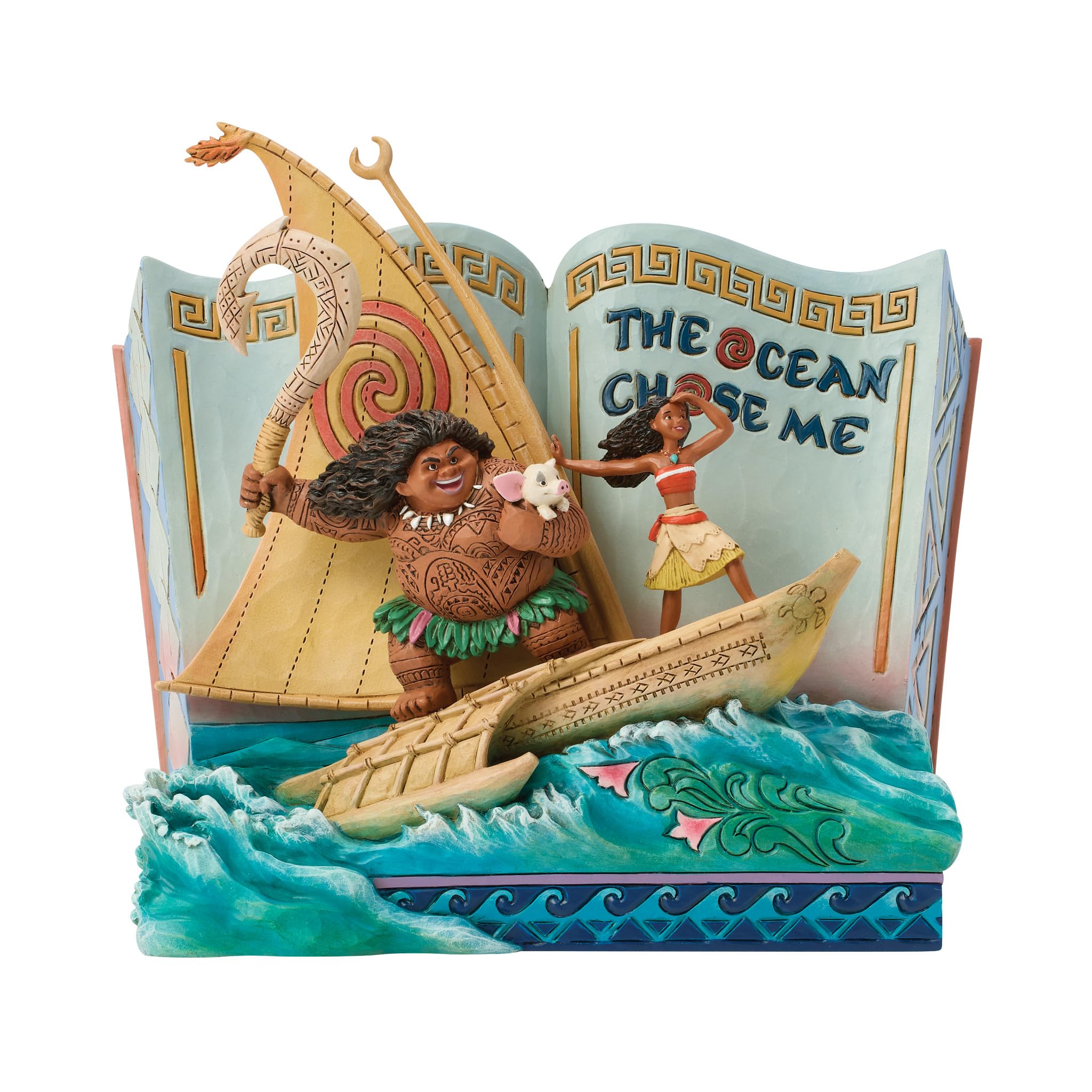 Enesco Disney Traditions by Jim Shore Moana The Ocean Chose Me Story figurka książkowa, 18 cm, wielokolorowa