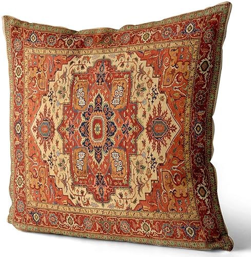 Miniatura 3 de Juego de 2 fundas de almohada para decoración del hogar, fundas de almohada persas, cuadradas, dos lados, 18 x 18 pulgadas