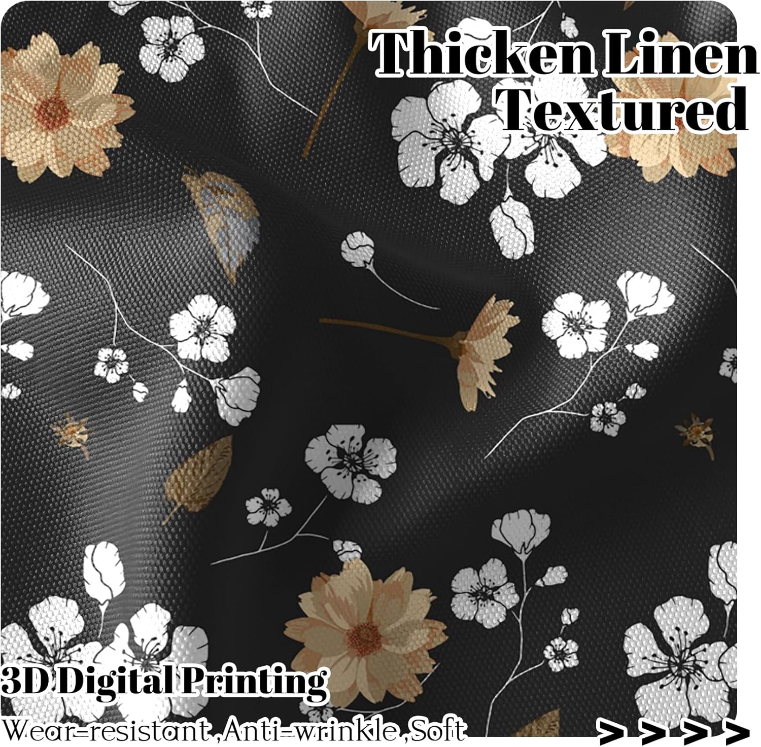 Renaiss 26 x 45 Inch Floral Blackout Curtains Rustic Vintage Flowers Botanical Leaf Print Black Out Curtains Rod Pocket Thermal Insulated Darkening Window Drapes for Bedroom Living Room 2 Panels