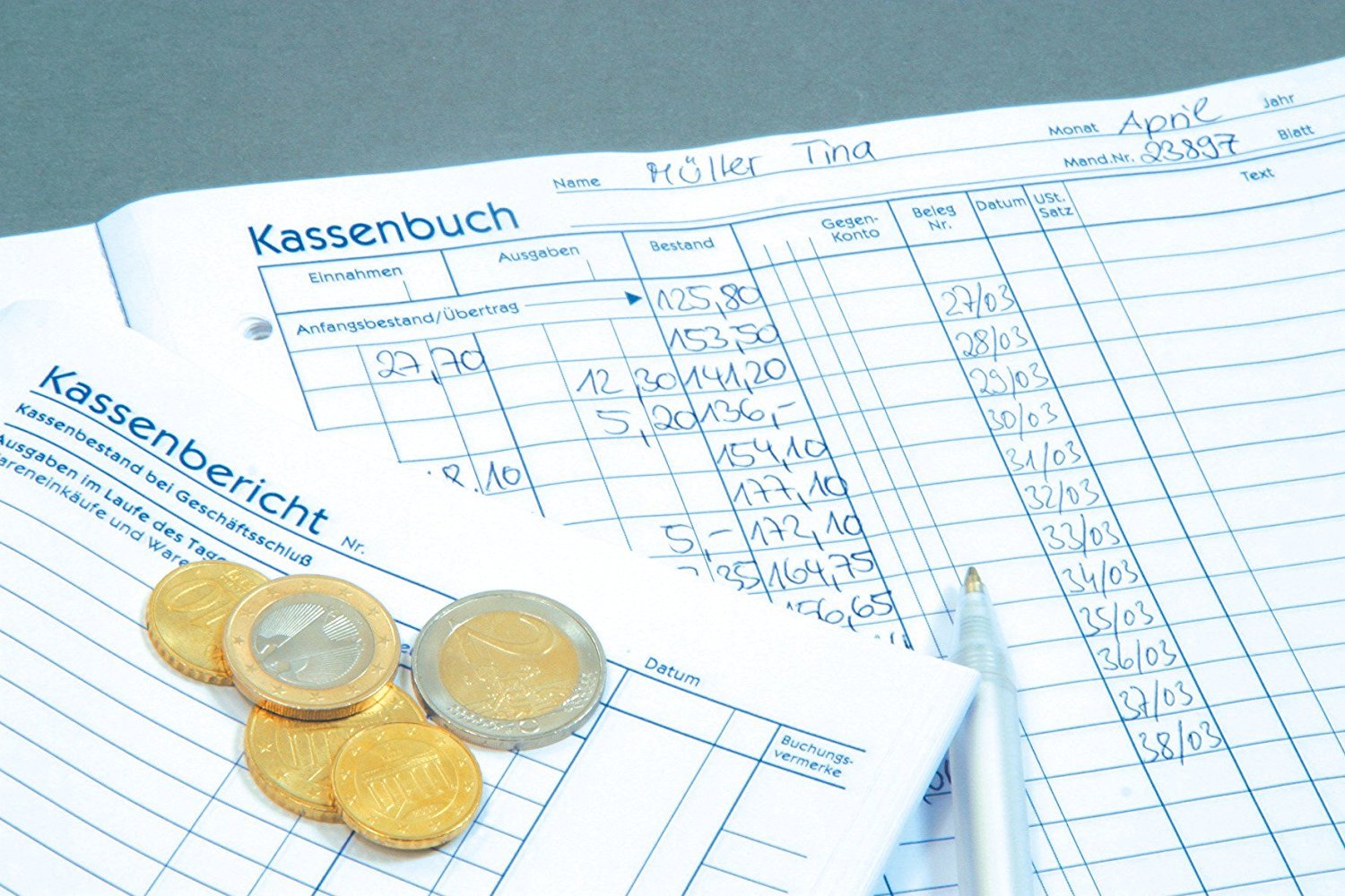 Avery Zweckform 317 Kassenbericht 8er Pack (A5, mit 1 Blatt Blaupapier, 2x50 Blatt) weiß/gelb