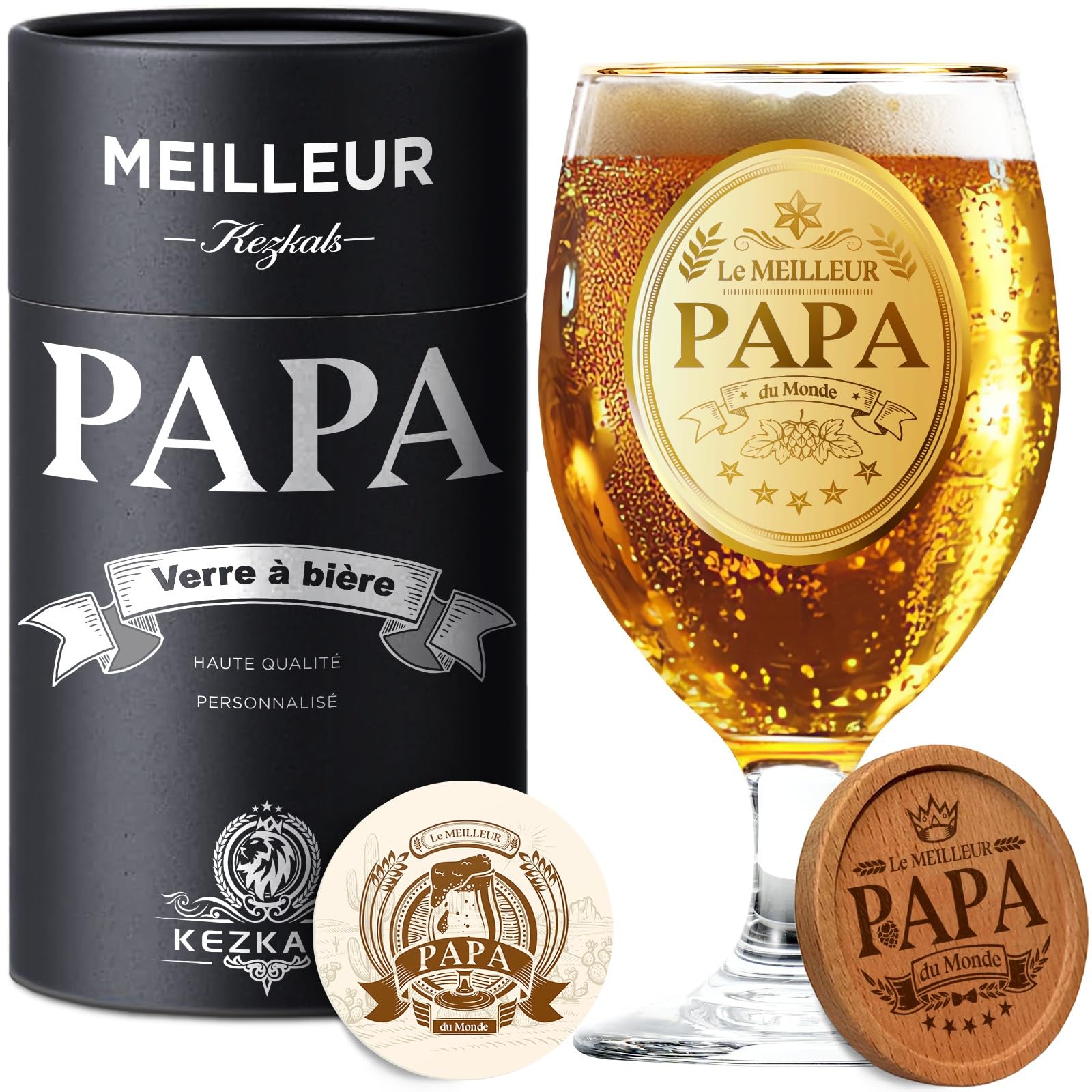 KEZKALS - Regalo original para fiesta de peres, vaso de cerveza