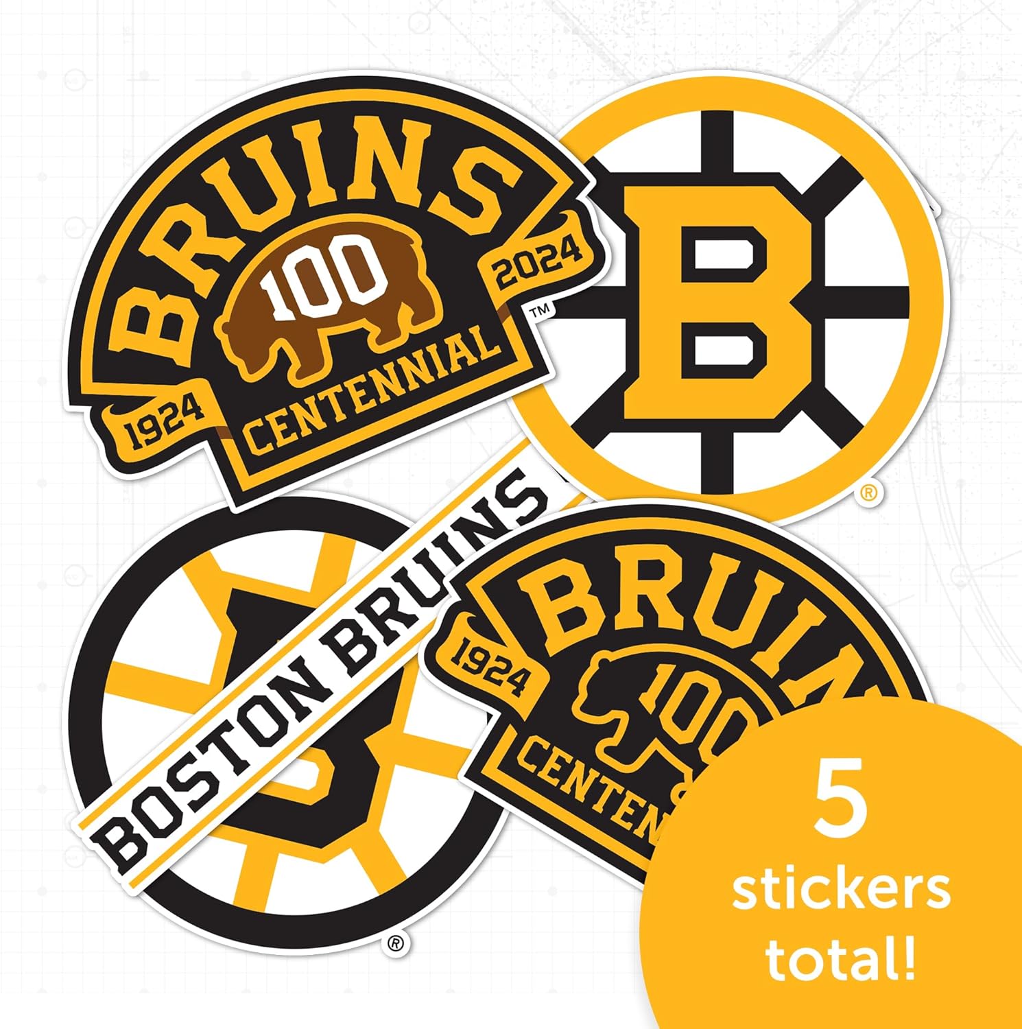 Desert Cactus Boston Bruins Team NHL National Hockey League Sticker Vinyl Decal Laptop Water Bottle Car Scrapbook (Type 2-4 Centennial) - Image 5