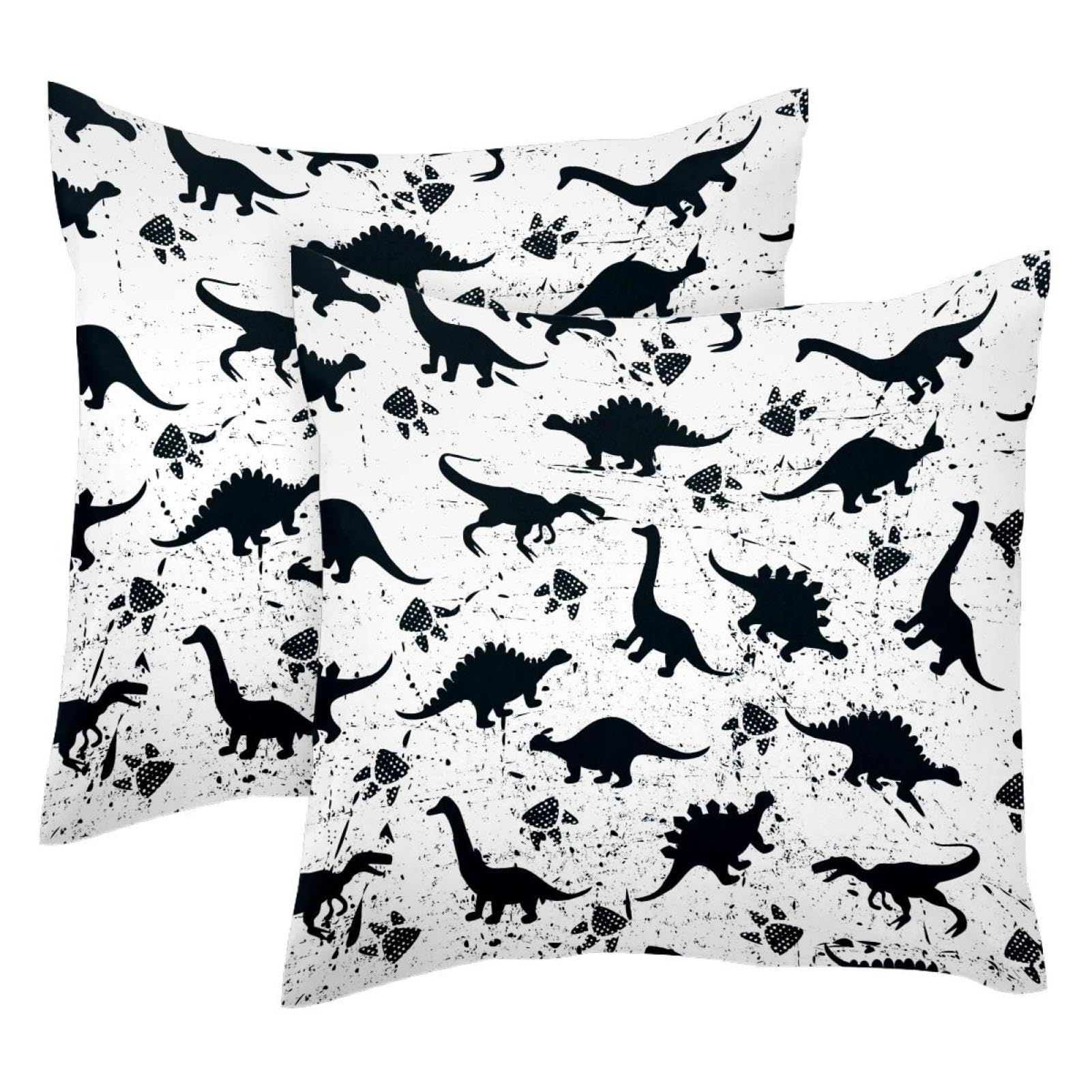 Housse de coussin en velours dinosaure 50x50 cm lot de 2 pour chambre enfant