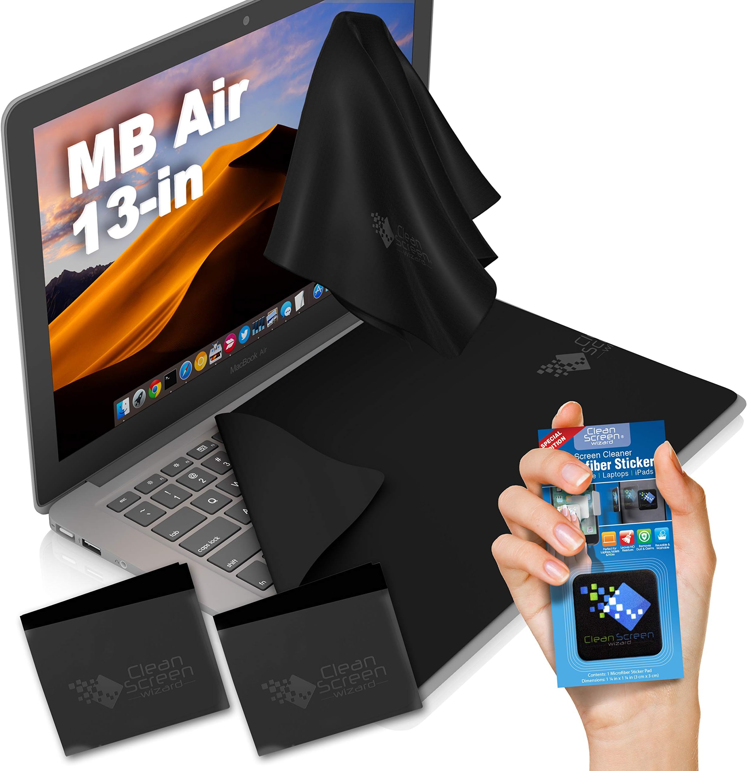 WizPadCover Keyboard Cloths Cover Liner Protection and Cleaning (Prevent Imprints Marks onto Laptop Screen) -Compatible Newest Mac Air 15โ, Mac Air 13โ- 2 Multi Size Liners