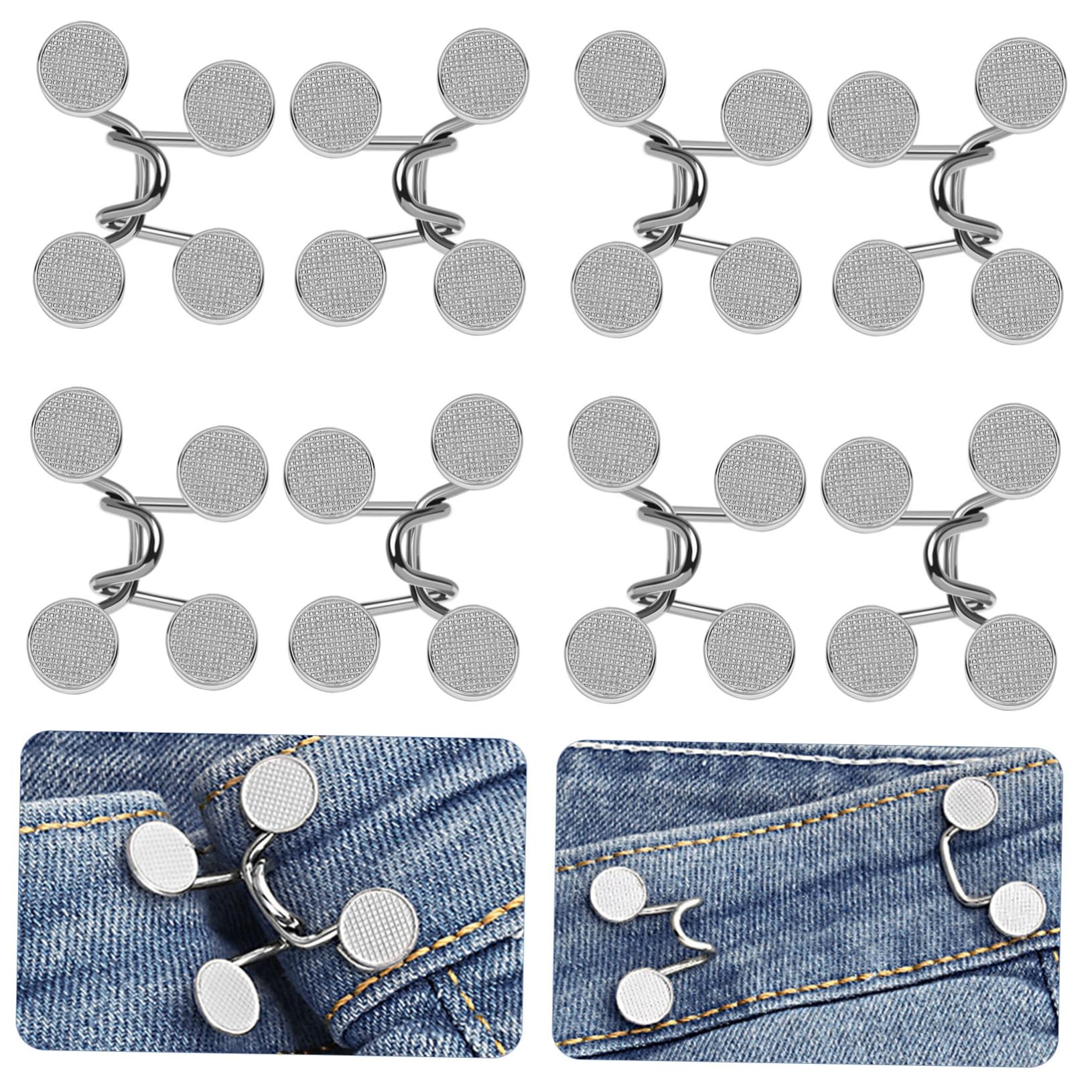 Gadpiparty 40 Juegos De Pinzas Para Pantalones Vaqueros Para Apretar La Cintura Tensor Extensor De Pliegues Cierre De Trinquete Hebillas Estrechas Para Tensar Cincha Requiere