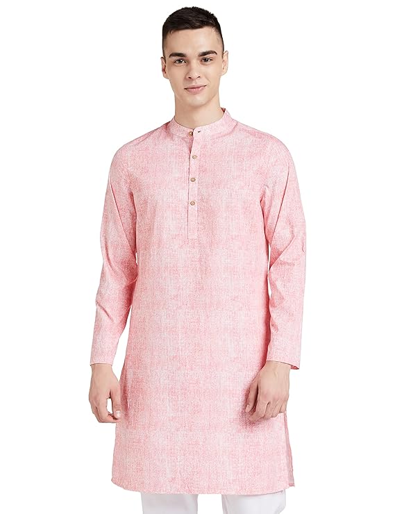 Amazon Brand - Symbol Men Cotton Printed Long Kurta