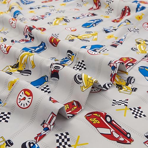 Miniatura 5 de Juego de sábanas para niños y niños, tamaño individual, sábana bajera ajustable de microfibra para niños, transpirable y sedosa, sensación suave,