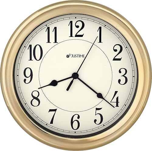 Reloj de pared decorativo de plástico beige de 8.5 pulgadas, fácil de leer, resistente al agua, especial para espacios pequeños, oficina, barcos, RV