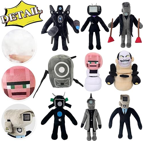 Miniatura 4 de Skibidi - Juguete de peluche para inodoro, peluche de camarógrafo de 11 pulgadas, muñeco de peluche de Speakerman, idea de regalo de calcetín de