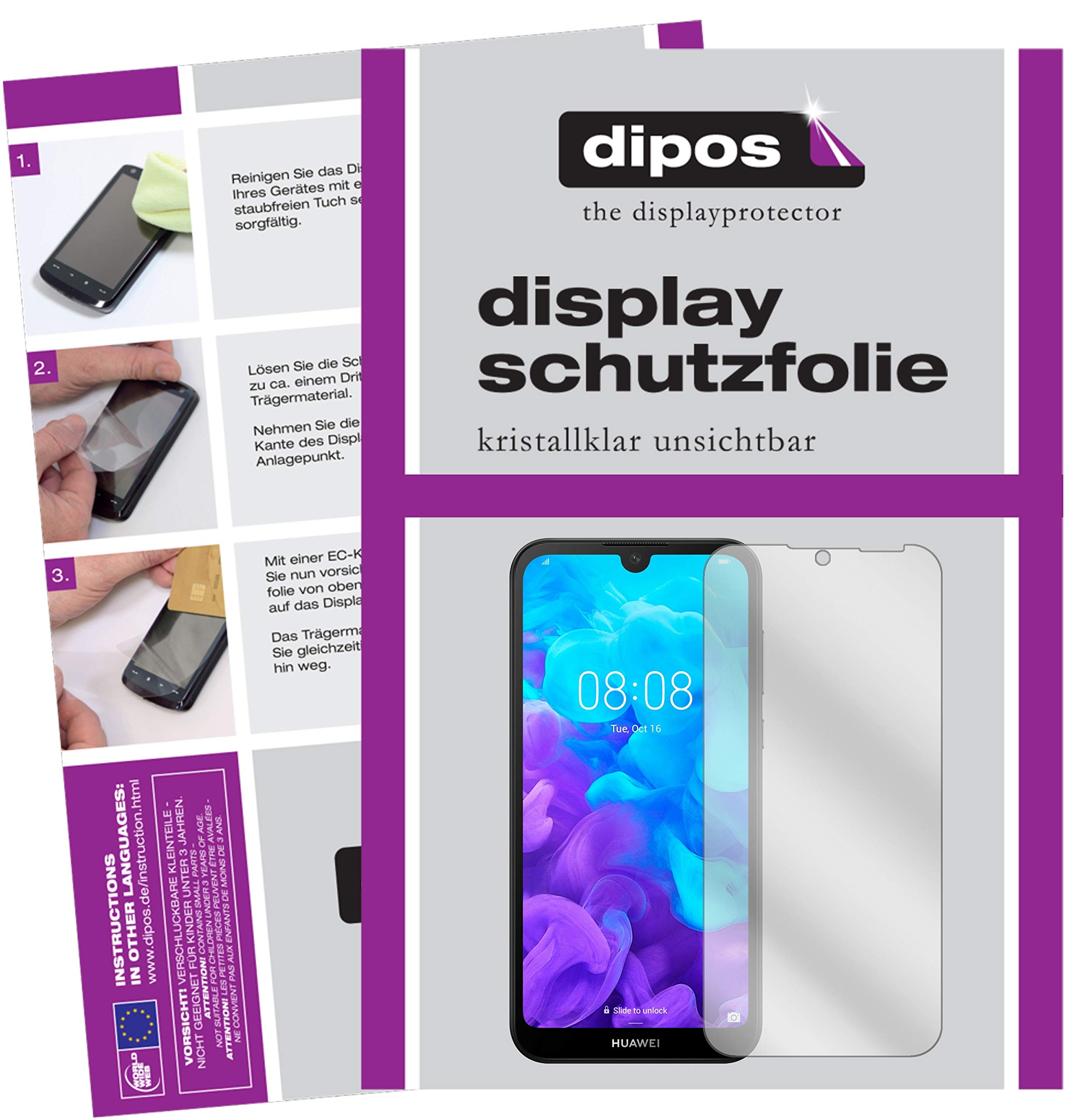 Dipos - 2x Pellicola Protettiva Compatibile Con Vivo Y11  2019 Posteriore Pellicola Di Protezione Cristallo 4051837482282