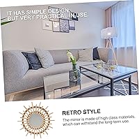 Vista 7 de DECHOUS Espejo de maquillaje de ratán, espejo de pared bohemio, espejo de pared rústico, espejo bohemio para colgar en la pared, espejos montados