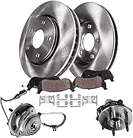 Vista 19 de Detroit Axle - Kit de freno delantero para Toyota Prius C 2007-2018 Yaris 2013 Scion iQ 2012-2019, rotores de freno de disco y pastillas de freno