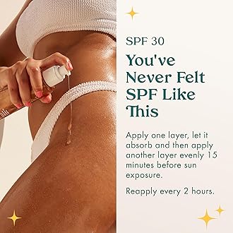 Kopari Sun Shield Body Glow, Broad Spectrum SPF 30, Lightweight Shimmering Gel Texture Absorbs Quickly, Non Sticky, Glowing Results, Golden Amber 5 oz