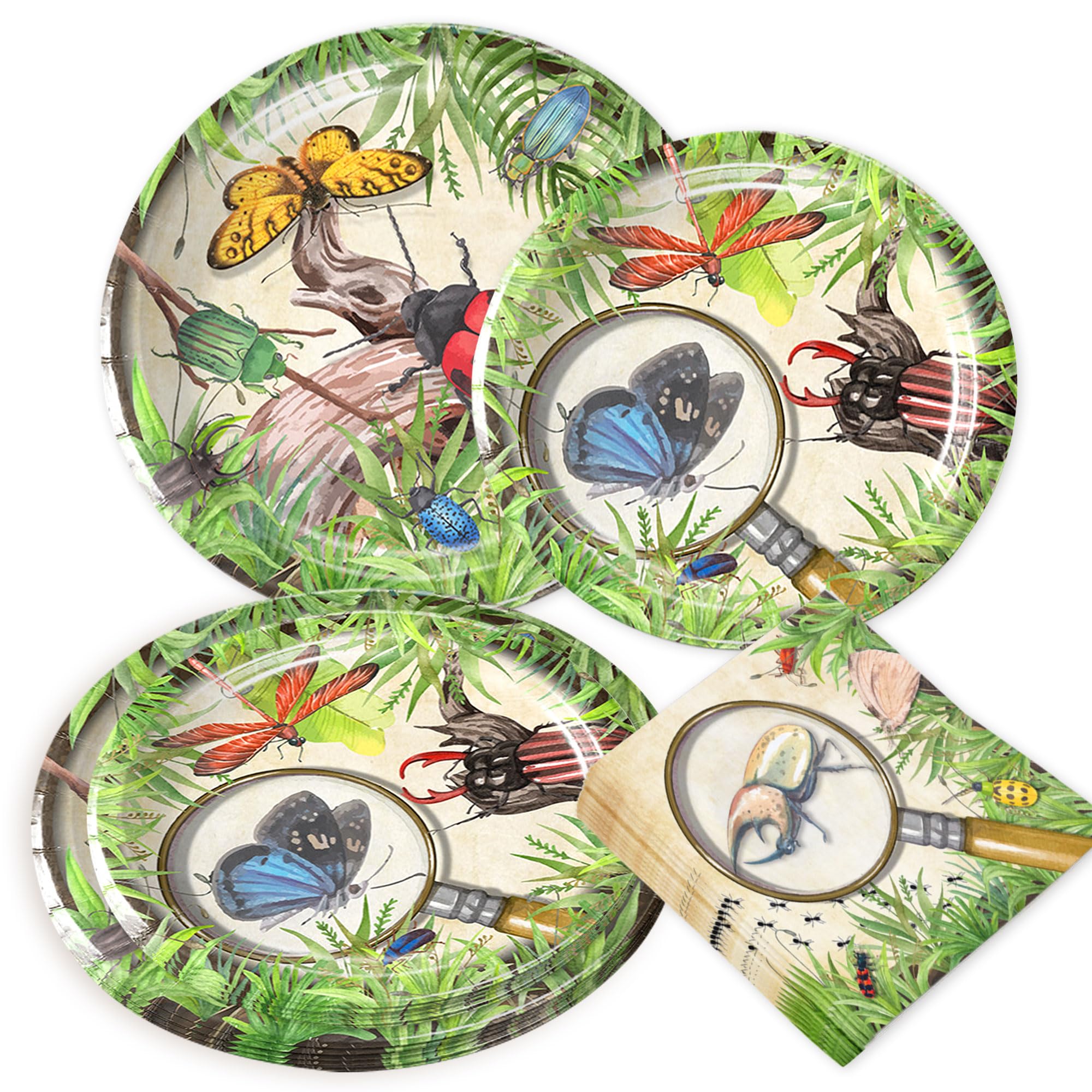 Insect Birthday Party Decorations Bugs Theme Plates and Napkins Bugs Theme Decors Garden Party Decorations Caterpillar Ladybug Birthday Banner