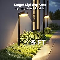 Vista 4 de 8 Pack Solar Pathway Lights Outdoor, 12 Brighter LED Solar Lights Outdoor Waterproof, Up to 12 Hrs Modern Path Light for Yard Garden Walkway