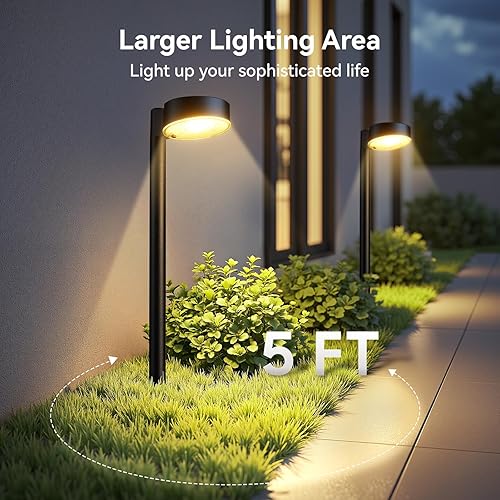 Miniatura 4 de 8 Pack Solar Pathway Lights Outdoor, 12 Brighter LED Solar Lights Outdoor Waterproof, Up to 12 Hrs Modern Path Light for Yard Garden Walkway