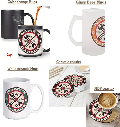 Miniatura 4 de Any Name's My Tools My Rules Garage - Letrero de hojalata personalizado para garaje, rústico, estilo shabby, vintage, retro, cocina, bar, pub,