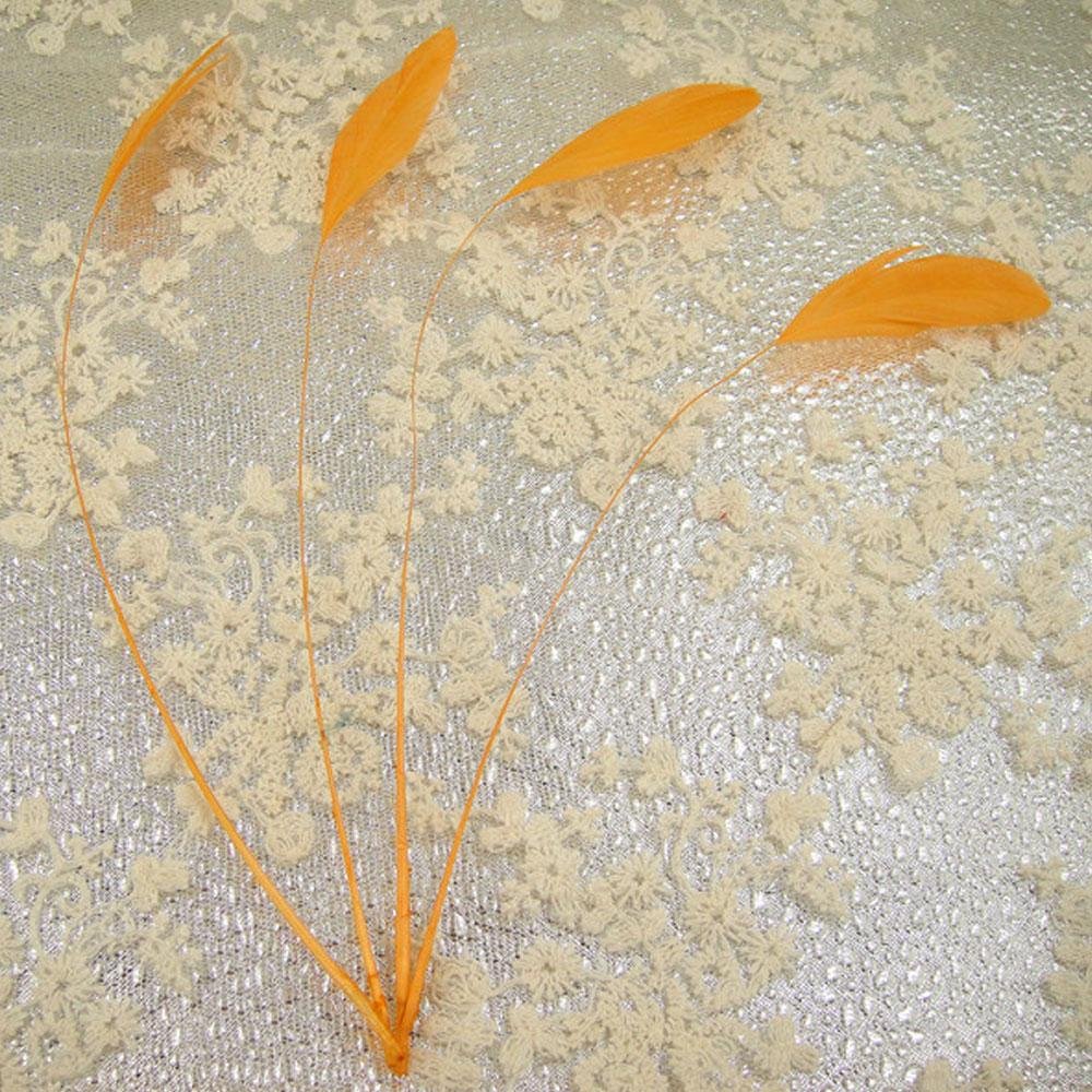 69 Colours Choices 5/7" Loose Stripped Coque Feathers for Millinery Hats Trimming Fascinators Craft Decorating Dancing Costume Making (Orange #15, 10pcs) — image 1